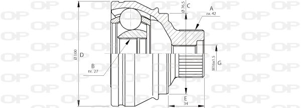 OPEN PARTS Nivelsarja, vetoakseli CVJ5710.10